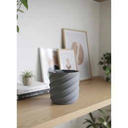 Vaso geometrico moderno grigio antracite da interno